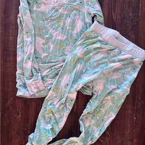 Kids Pajamas with shark Print - teal